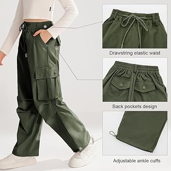 Amazon.com: Ninobebe Girls Cargo Jogger Pants Parachute